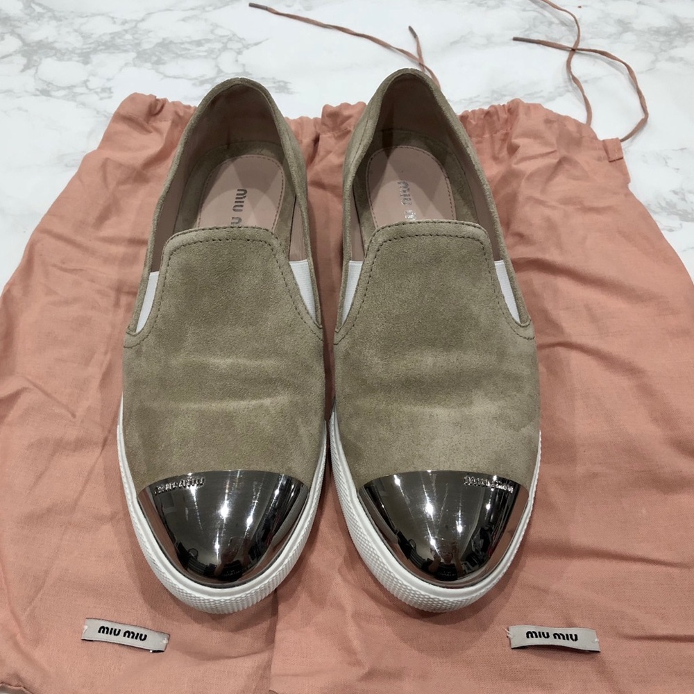 Authentic Miu Miu Cap Toe Sneaker